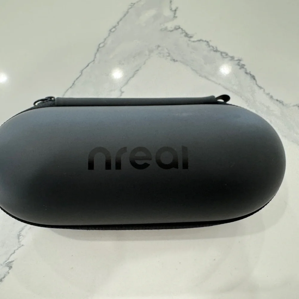 Sleek Black VR Glasses with Protective Case